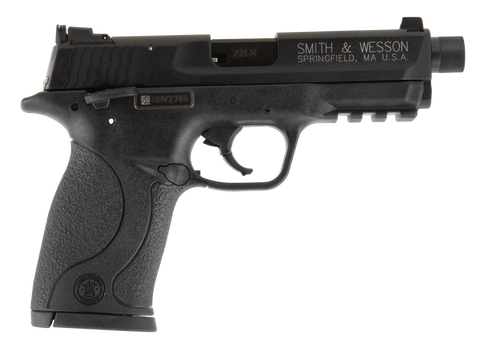 Smith & Wesson 10199 M&P Compact 22 LR 3.50" Threaded Barrel 10+1, Black Polymer Frame With Picatinny Acc. Rail, Black Armornite Aluminum Slide, Ambidextrous Manual Safety                             