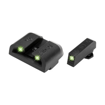 TruGlo TG231G2 Tritium  Green Tritium Front  RearBlack Nitride Fortress Frame Compatible wMost Glock Except MOS 45 ACP10mm Auto Front PostRear Dovetail Mount UPC: 788130101926