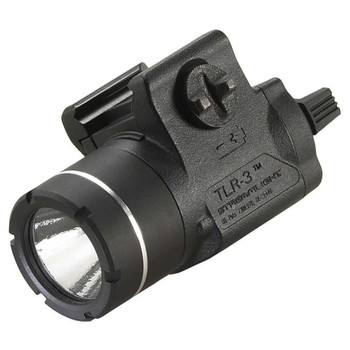 Streamlight 69220 TLR3 Weapon Light For Handgun 170 Lumens Output White LED Light 115 Meters Beam Rail Grip Clamp Mount Matte Black Polymer UPC: 080926692206