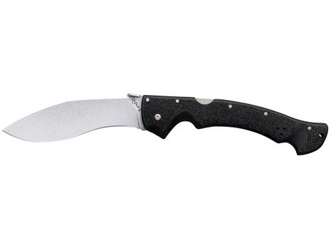 Cold Steel CS-62JL Rajah II 6" Folding Plain Stone Washed Japanese AUS-10A SS Blade/ Black Griv-Ex Handle