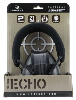 Radians CSE40BX Tactical Lowset Passive Muff Polymer 21 dB Over the Head Black Adult 1 Pair UPC: 674326290416