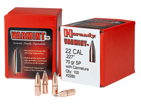 Hornady 2245 Traditional Varmint 22 Cal .224 50 gr Spire Point 100 Per Box/ 40 Case