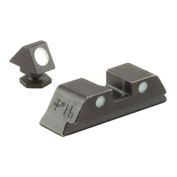 Trijicon 600234 Bright  Tough Steel Sights No Tritium Glock Standard Frames  Black  White Front Sight White  Rear Sight UPC: 719307200296
