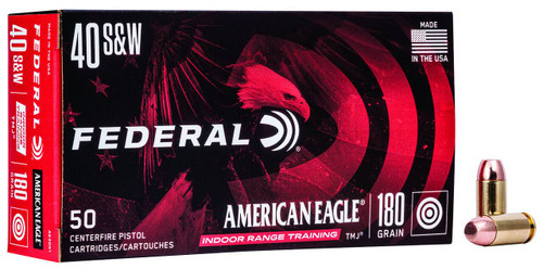 Federal American Eagle Subsonic Centerfire Ammunition, 40 Smith & Wesson, Total Metal Jacket, 180 Grain - 50 Cartridge Box ( 50 / 1 )