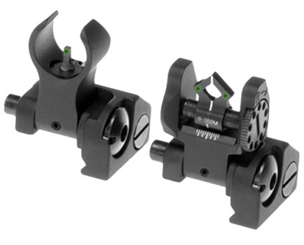 Troy Ind SSIGMCMSTBT01 Tritium Micro BattleSight Set M4 Front  Dioptic Rear  Black Hardcoat Anodized UPC: 812699014646