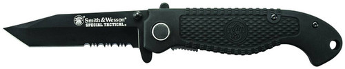 Smith  Wesson Knives CKTACBSCP Special Tactical  3.50 Folding Part Serrated Stainless Steel Blade 4.60 Black UPC: 028634700226