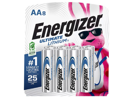 Energizer L91SBP8H3 AA Ultimate Lithium Silver 1.5V Lithium, Qty (8) Single Pack