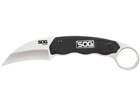 S.O.G SOG-GB1001-C Gambit 2.58" Fixed Sheepsfoot Plain Satin Polished 7Cr17MoV SS Blade Black GRN Handle Includes Sheath