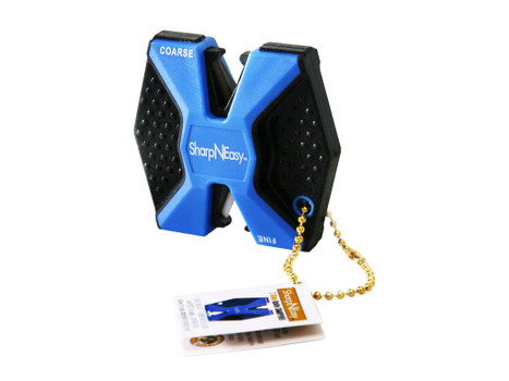 AccuSharp 334C SharpNEasy 2-Step Sharpener Hand Held Fine Coarse Ceramic Stone Sharpener Plastic Handle Black/Blue