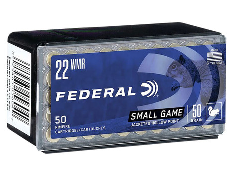 Federal 757 Small Game & Target 22WMR 50gr Jacketed Hollow Point 50 Per Box/60 Case