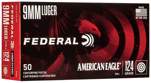 Federal AE9AP American Eagle Handgun 9mmLuger 124gr Full Metal Jacket 50 Per Box/20 Case                                                                                                                