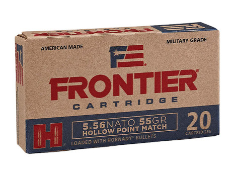 Frontier Cartridge FR240 Centerfire Rifle 5.56x45mmNATO 55gr Hollow Point Match 20 Per Box/25 Case