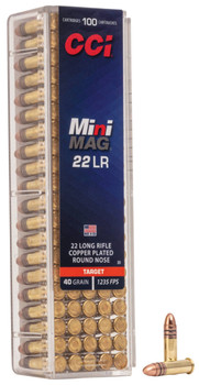 CCI Mini-Mag High Velocity Rimfire Ammunition, 22 LR, CPRN, 40 Grain - 100 Cartridge Box ( 100 / 1 )