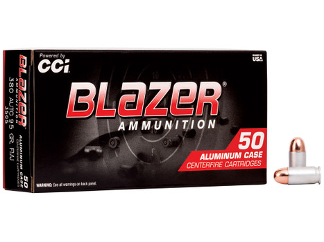 CCI 3505 Blazer Handgun 380ACP 95gr Full Metal Jacket 50 Per Box/20 Case