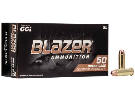 CCI 5204 Blazer Brass Handgun 38Special 125gr Full Metal Jacket 50 Per Box/20 Case
