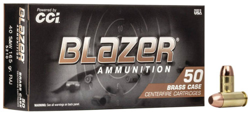 CCI Blazer Subsonic Centerfire Ammunition, 40 Smith & Wesson, Full Metal Jacket, 180 Grain - 50 Cartridge Box ( 50 / 1 )