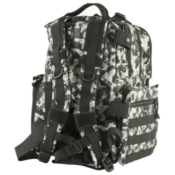 GPS Bags GPST1612BPG Tactical Backpack Gray Digital 1000D Polyester with Removable Pistol Storage Visual ID Storage System  Lockable Zippers Holds 3 Handguns Ammo  Accessories UPC: 819763011839