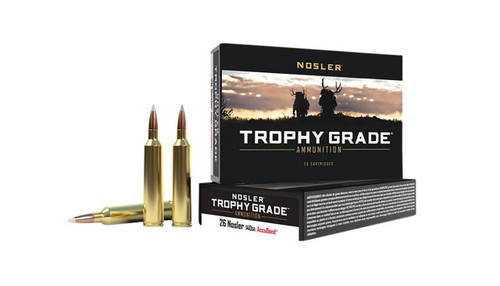Nosler Trophy Grade Hyper Velocity Centerfire Ammunition, 26 Nosler, Nosler AccuBond, 140 Grain - 20 Cartridge Box ( 20 / 1 )