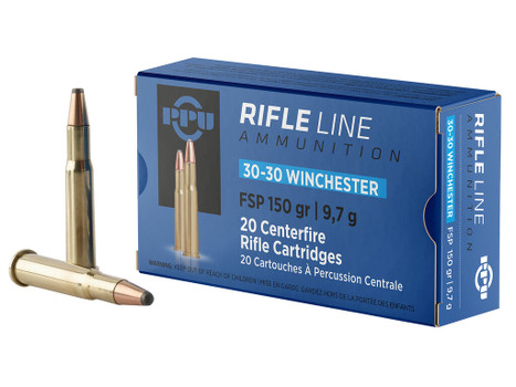 PPU PP30301 Standard Rifle 30-30Win 150gr Flat Soft Point 20 Per Box/10 Case