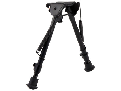 Harris Bipods LM1A2 Non-Swivel L Swivel Stud, 9-13", Black Steel/Aluminum, Notched Legs, Rubber Feet