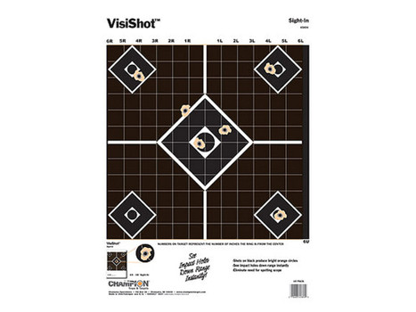 Champion Targets 45804 VisiShot 5-Diamond Paper Hanging Pistol/Rifle 13" x 18" Black/White 10 Pack
