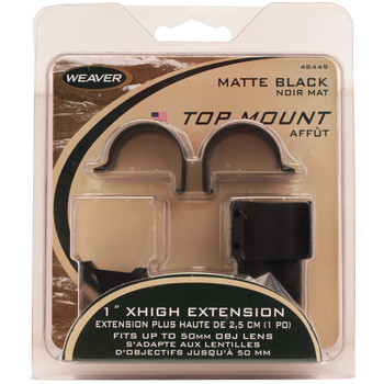 Weaver Mounts 48449 Detachable Top Mount Extension Rings  Matte Black 1 Extra High UPC: 076683484499