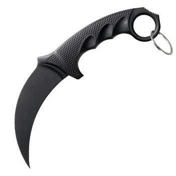 Cold Steel CS92FK FGX  4 Fixed Plain Karambit Black GrivEx BladeBlack GrivEx wOvermold KrayEx Handle UPC: 705442005759