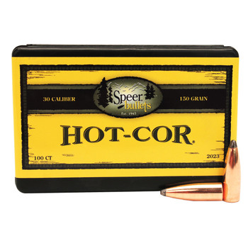 Speer 2023 HotCor  30 Cal .308 150 gr Spitzer Soft Point 100 Per Box 5 Case UPC: 076683020239