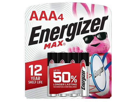 Energizer E92BP4 AAA Max Black/Silver 1.5V Alkaline Qty (4) Single Pack