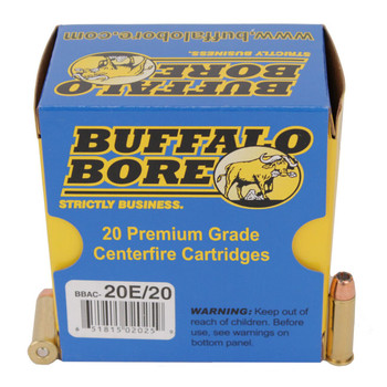 Buffalo Bore Ammunition 20E20 Standard Pressure Strictly Business 38 Special 125 gr Jacket Hollow Point 20 Per Box 12 UPC: 651815020259
