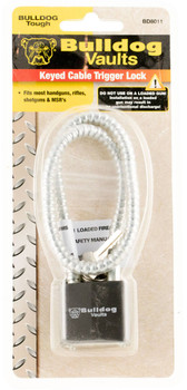 Bulldog BD8011 Trigger Lock Cable Open With Key Metal Firearm Fit HandgunRifleShotgun UPC: 672352009309
