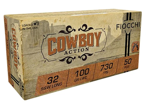 Fiocchi 32LA Cowboy Action 32S&WLong 100gr Lead Wadcutter 50 Per Box/20 Case