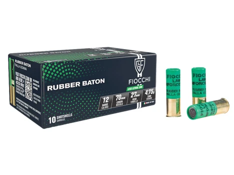 Fiocchi 12LEBA10 Rubber Baton Home Defense 12Gauge 2.75" 1oz SlugShot 10 Per Box/25 Case