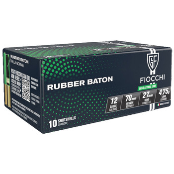 Fiocchi 12LEBA10 Rubber Baton Home Defense 12 Gauge 2.75 1 oz Slug Shot 10 Per Box 25 UPC: 762344005249