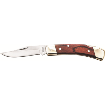Uncle Henry LB5CP LB5 Smokey II Folding Clip Point Plain Stainless Steel Blade 3.70 Wood Handle Includes Sheath UPC: 044356014199