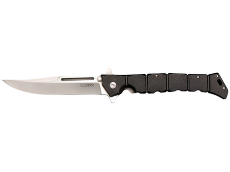 Cold Steel CS20NQX Luzon Large 6" Folding Plain 8Cr13MoV SS Blade/Black GFN Handle Features Safety Switch Includes Pocket Clip