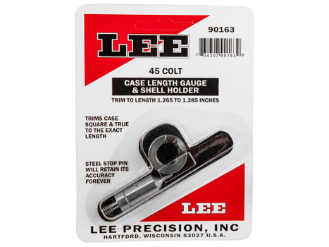 Lee Precision 90163 Case Length Gauge 45 Colt (LC) Steel Works With Cutter/Lock Stud Includes Shell Holder