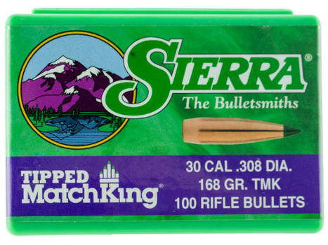Sierra 7768 Tipped MatchKing 30Cal 168gr Tipped MatchKing 100/Box