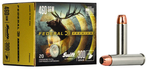Federal Swift Hyper Velocity Centerfire Ammunition, 460 S&W Mag, Swift A Frame, 300 Grain - 20 Cartridge Box ( 20 / 1 )
