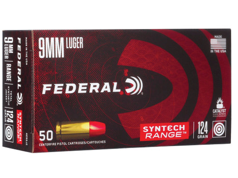 Federal AE9SJ2 American Eagle Syntech Range 9mmLuger 124gr Total Syntech Jacket Flat Nose 50 Per Box/10 Case