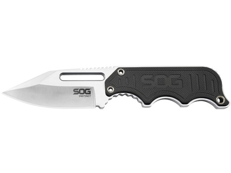 S.O.G SOG-NB1012-C Instinct 2.30" Fixed Clip Point Plain Satin Polished 5Cr15MoV SS Blade Black/Silver G10/SS Handle Includes Sheath
