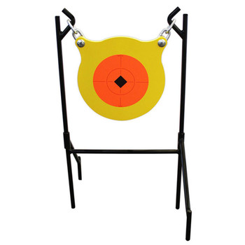 Birchwood Casey 47330 World of Targets Boomslang PistolRifle OrangeYellow AR500 Steel Gong Standing Includes GongMetal Stand UPC: 029057473308