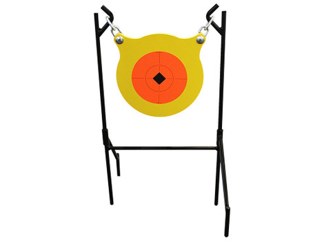 Birchwood Casey 47330 World of Targets Boomslang Pistol/Rifle Orange/Yellow AR500 Steel Gong Standing Includes Gong/Metal Stand