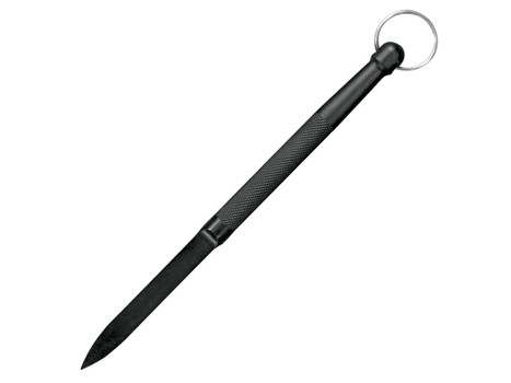 Cold Steel CS92DD Delta Dart 3.38" Fixed Plain Black knurled w/Lanyard Ring Zy-Ex Handle