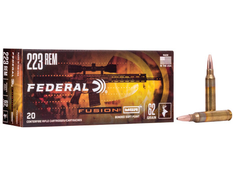 Federal F223MSR1 Fusion MSR 223Rem 62gr Bonded Soft Point 20 Per Box/10 Case