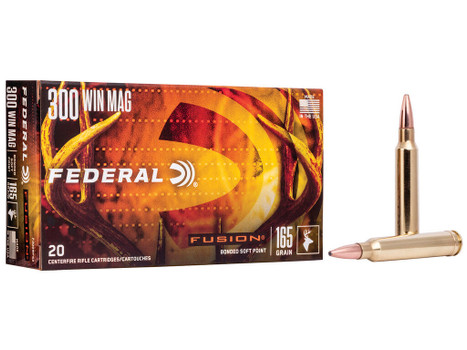 Federal F300WFS2 Fusion 300WinMag 165gr Bonded Soft Point 20 Per Box/10 Case