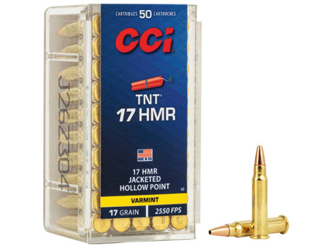 CCI 0053 TNT 17HMR 17gr Jacketeded Hollow Point 50 Per Box/40 Case