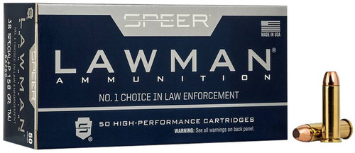 Speer Lawman Subsonic Centerfire Ammunition, 38 Special +P, Total Metal Jacket Round Nose, 158 Grain - 50 Cartridge Box ( 50 / 1 )