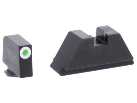 AmeriGlo GL411 Optic Compatible Sight Set for Glock XL Tall Green Tritium White Outline Front Sight-Green Tritium Black Rear Sight