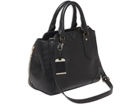 Bulldog BDP020 Satchel Purse w/Holster Black Leather for Small Autos & Revolvers Ambidextrous Hand